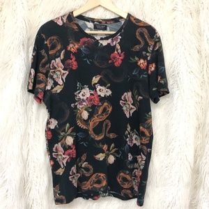 ZARA MAN Flowers and Snakes T-Shirt